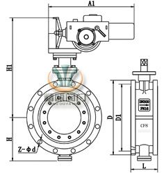 D943H/F/X电动法兰蝶阀 (配DZW执行器)