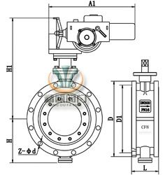 D943H/F/X电动法兰蝶阀 (配DZW执行器) 