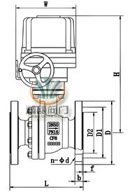 Q941F46电动衬氟球阀 (配HQ执行器) 