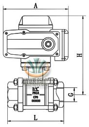 Q911内螺纹电动球阀 (三片式) 