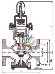 Y44F波纹管式减压阀 (结构尺寸图) 
