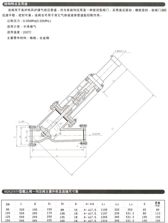 RGYJ741Y型截止阀,均压阀