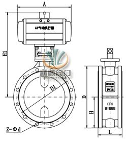 气动衬胶蝶阀 (法兰式) 