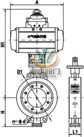 气动切断蝶阀 (对夹式) 
