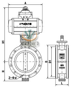 气动软密封蝶阀 (法兰式) 