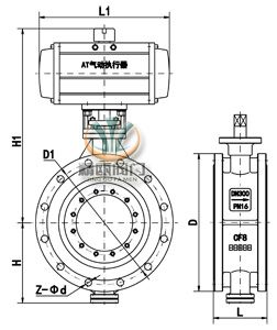 气动金属硬密封蝶阀 (法兰)