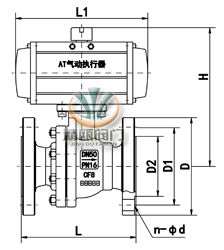 气动衬氟球阀 配AT执行器 