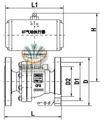 气动法兰球阀(浮动式阀体)