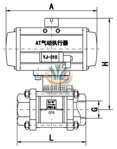 内螺纹气动球阀 (三片式) 