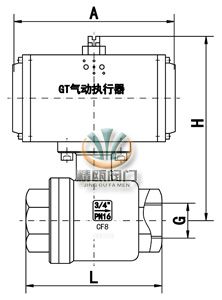 内螺纹气动球阀 (二片式) 