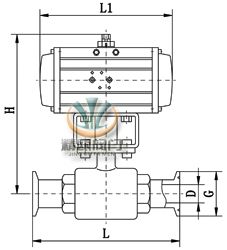 气动卫生级球阀(外形图)