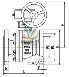 手动法兰球阀(蜗轮传动)