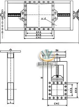 手动闸板阀,手动插板阀 结构尺寸图