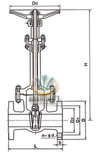 手动低温闸阀 结构尺寸图
