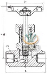 J13W内螺纹针型阀 (结构图) 