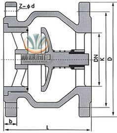 HC41X节能消声止回阀 (尺寸图) 