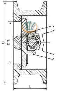 对夹双瓣止回阀 (结构图) 