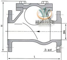 HQ41X滑道滚球式止回阀 (尺寸图)